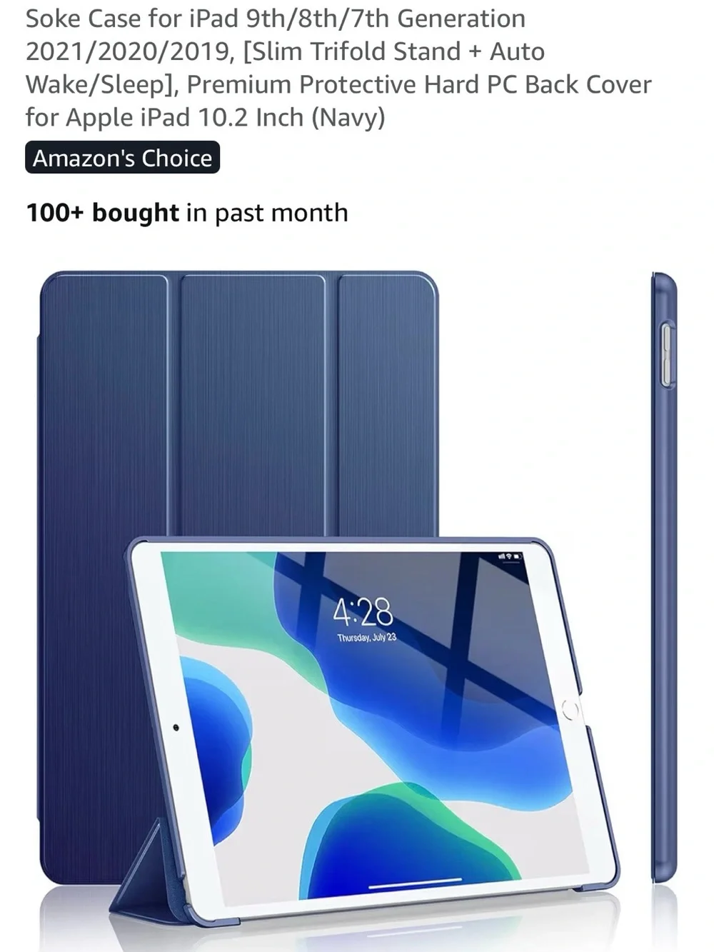 Premium Navy Blue Magnetic Tablet Folio Case with Stand
